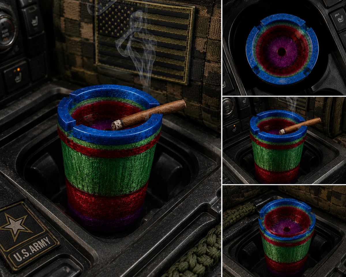 Handcrafted Epoxy Car Cup Holder Ashtray