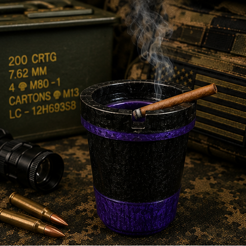 Black & Purple Epoxy Car Cup Holder Ashtray