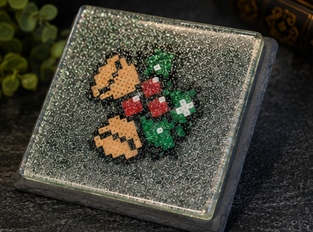 Perler Art Christmas Bells Resin Coaster Set (Set of 2)