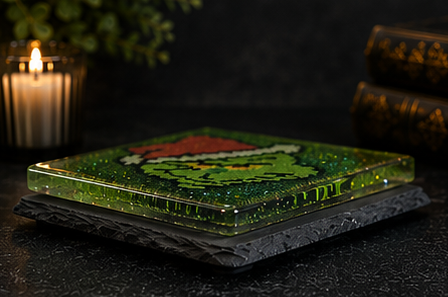 Grinchmas Handmade Epoxy & Slate Coaster