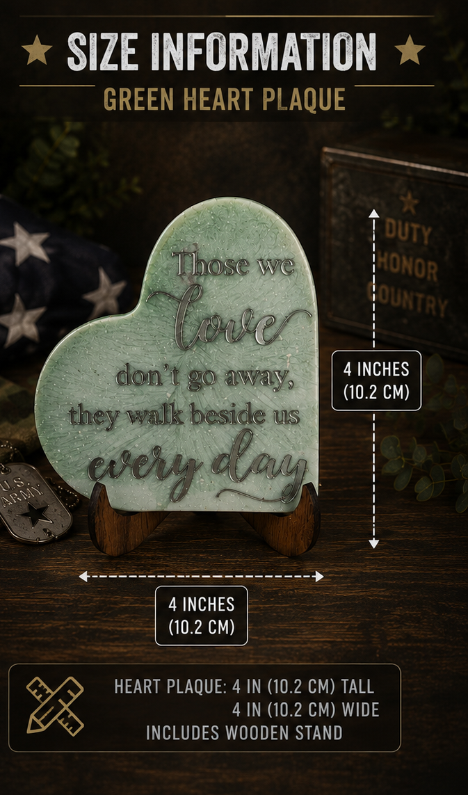 Memorial Resin Heart Plaque with Wooden Stand