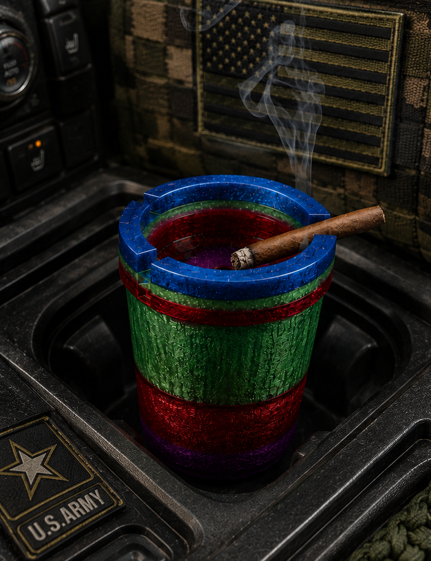 Handcrafted Epoxy Car Cup Holder Ashtray